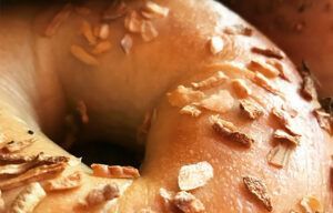 close up of a bagel