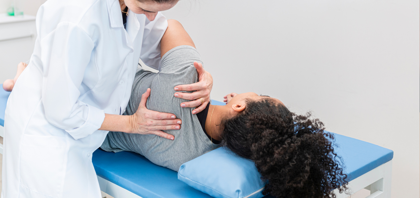Physiotherapy on patient