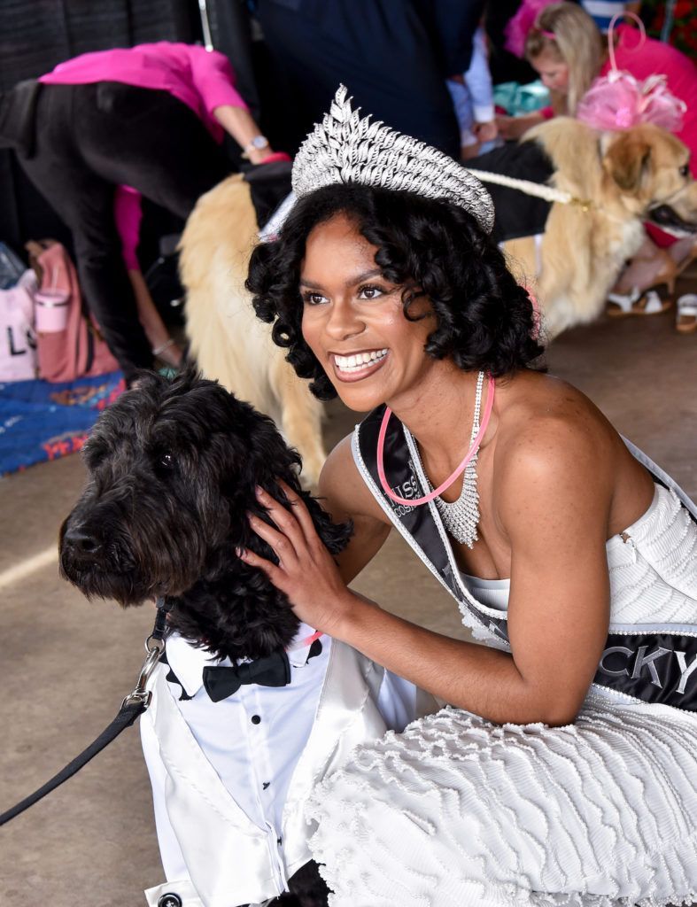 Miss Kentucky with Leo a WAGS Therapy pet