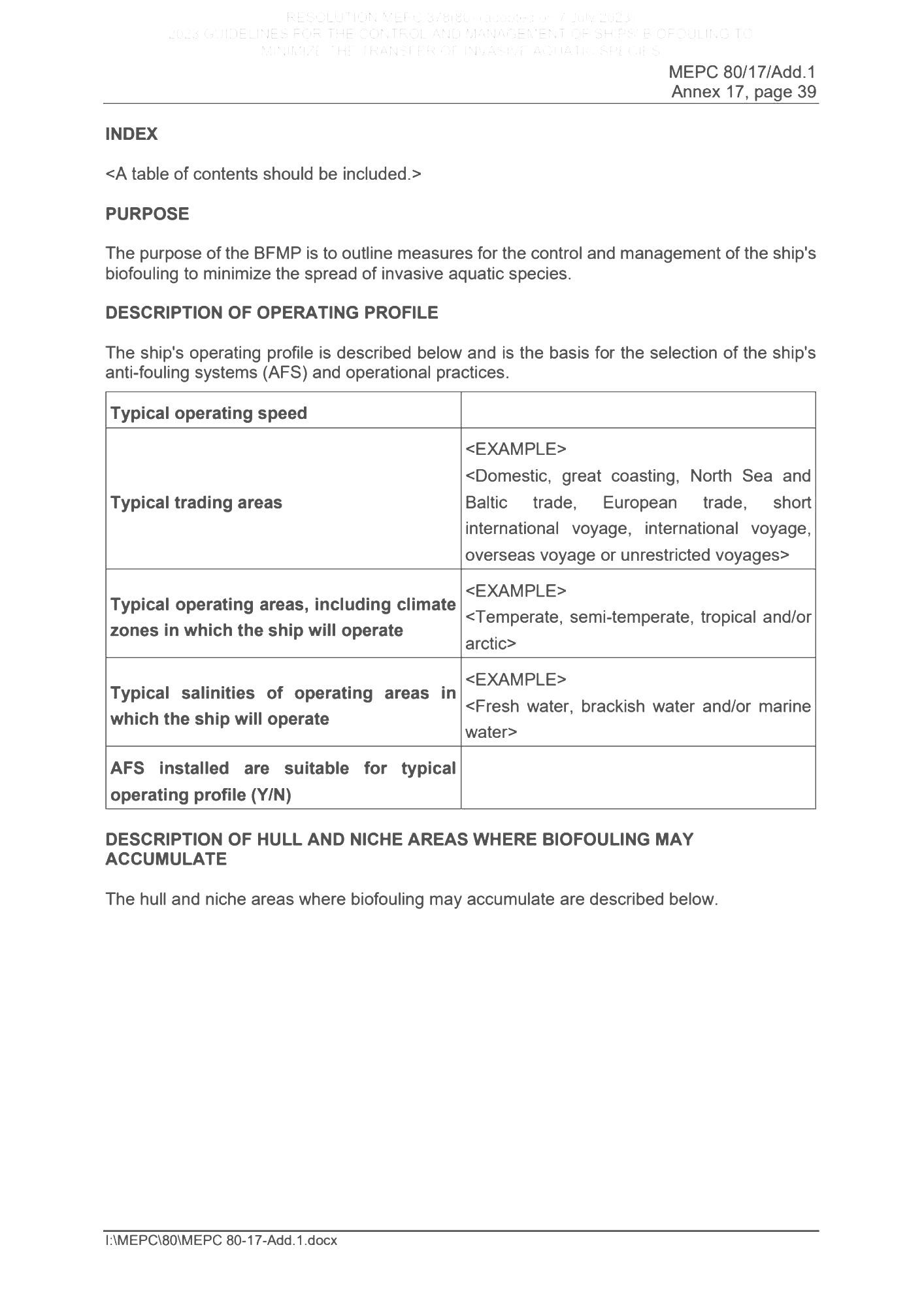 Document about maritime operations; details operating profiles, typical speeds, and systems.