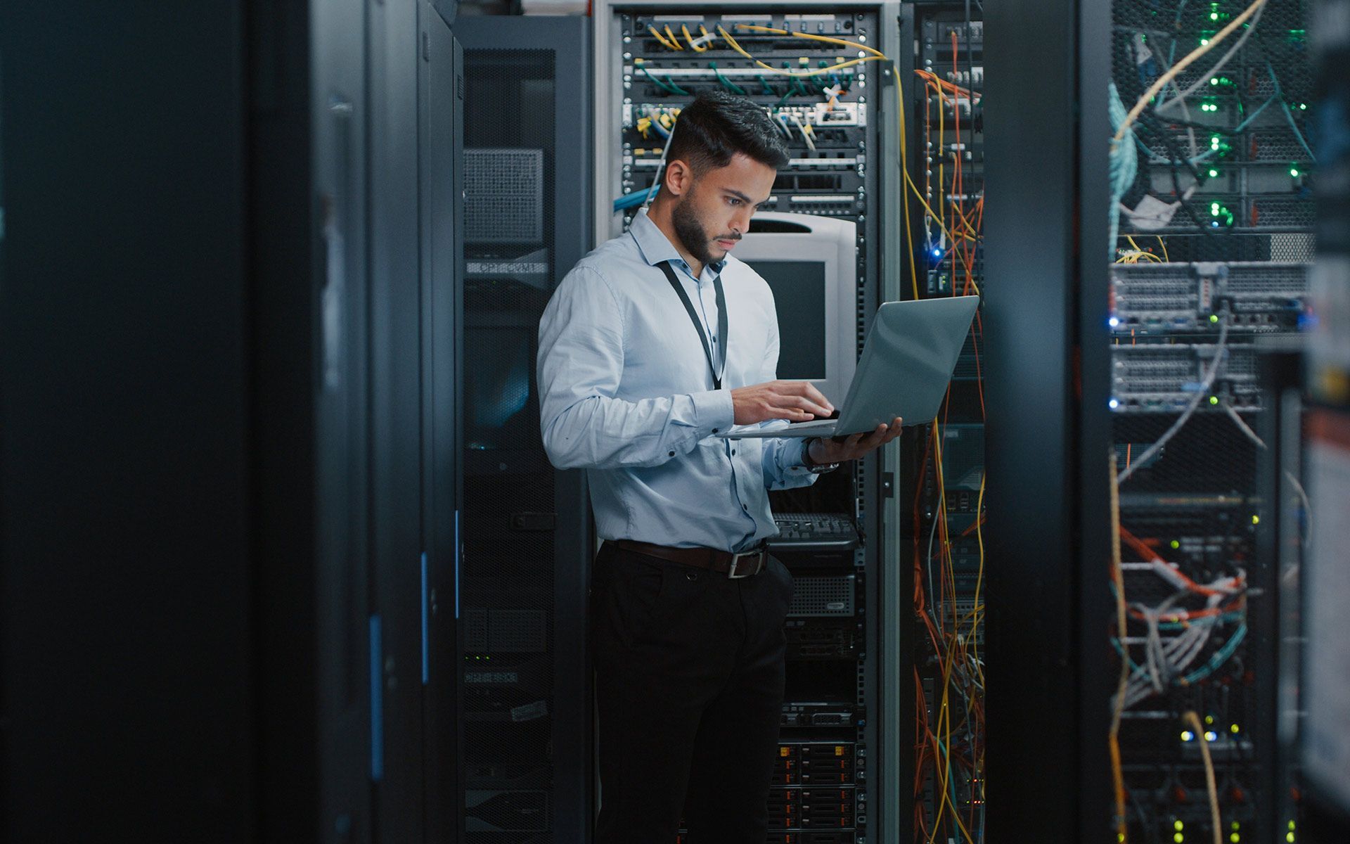 Man Using Laptop — Portland, ME — Information Systems Of Maine