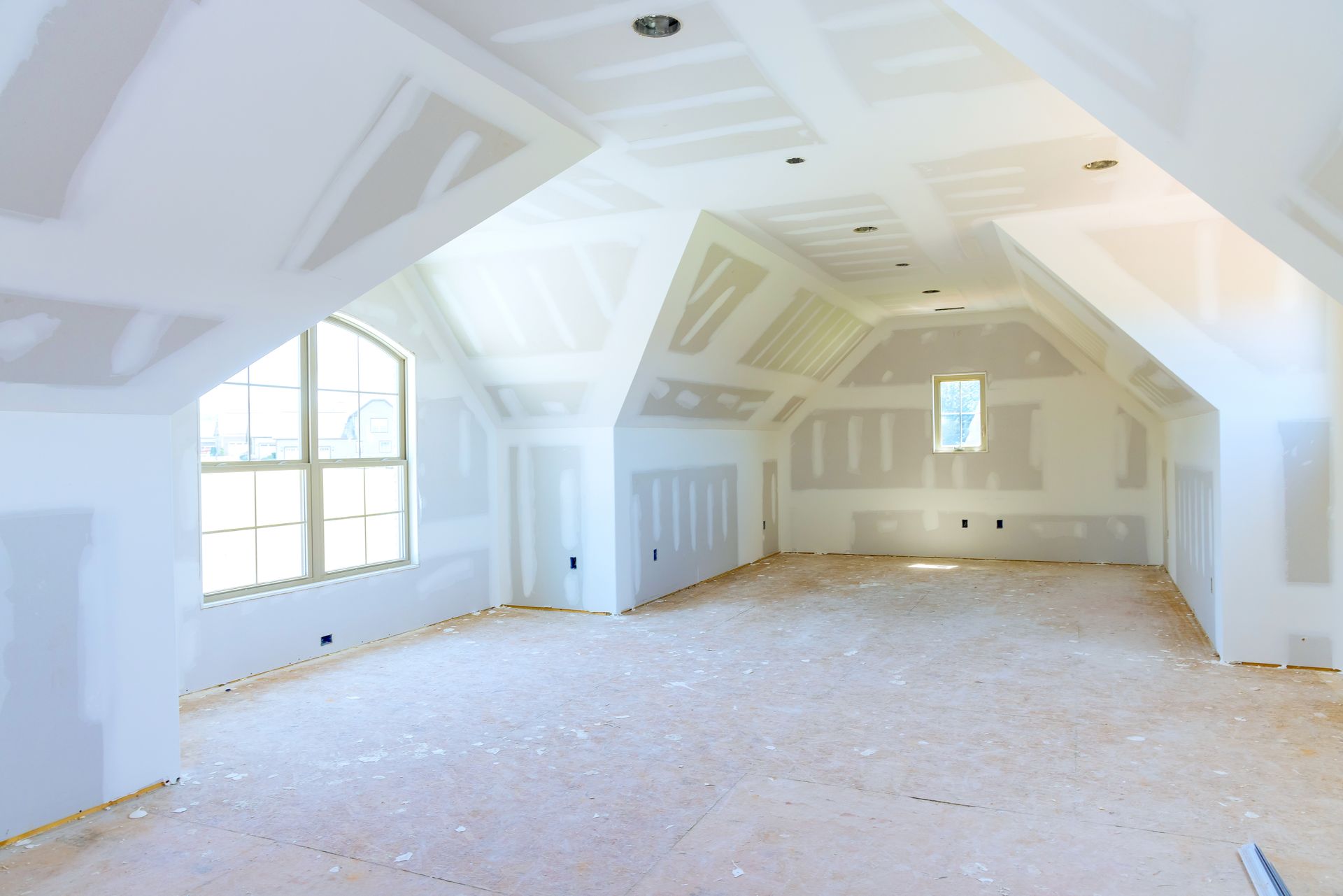 Severely water-damaged drywall ceiling undergoing repair after a leak during a drywall service in Moreno Valley, CA.