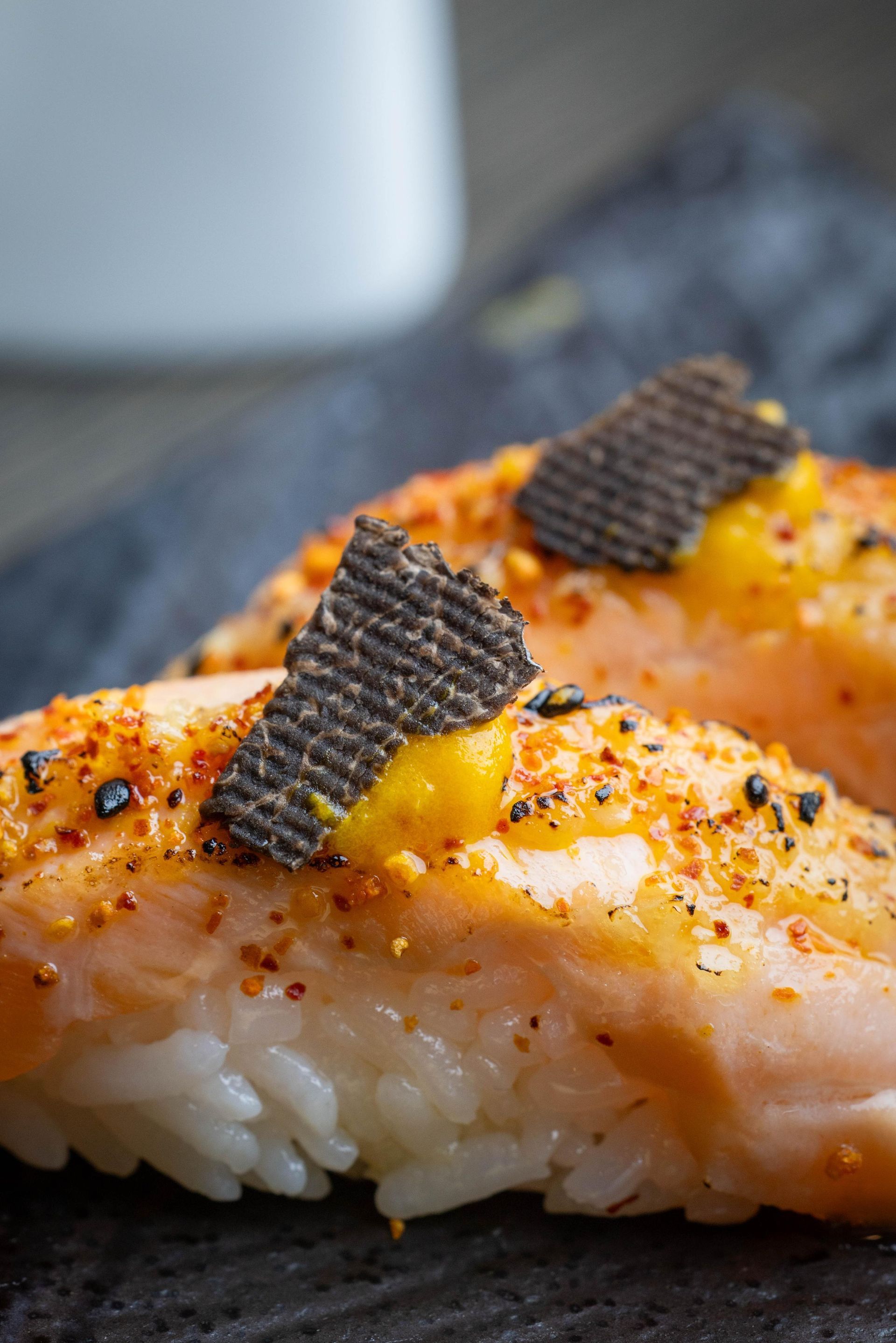 Salmon w/ shaved Truffle Nigiri