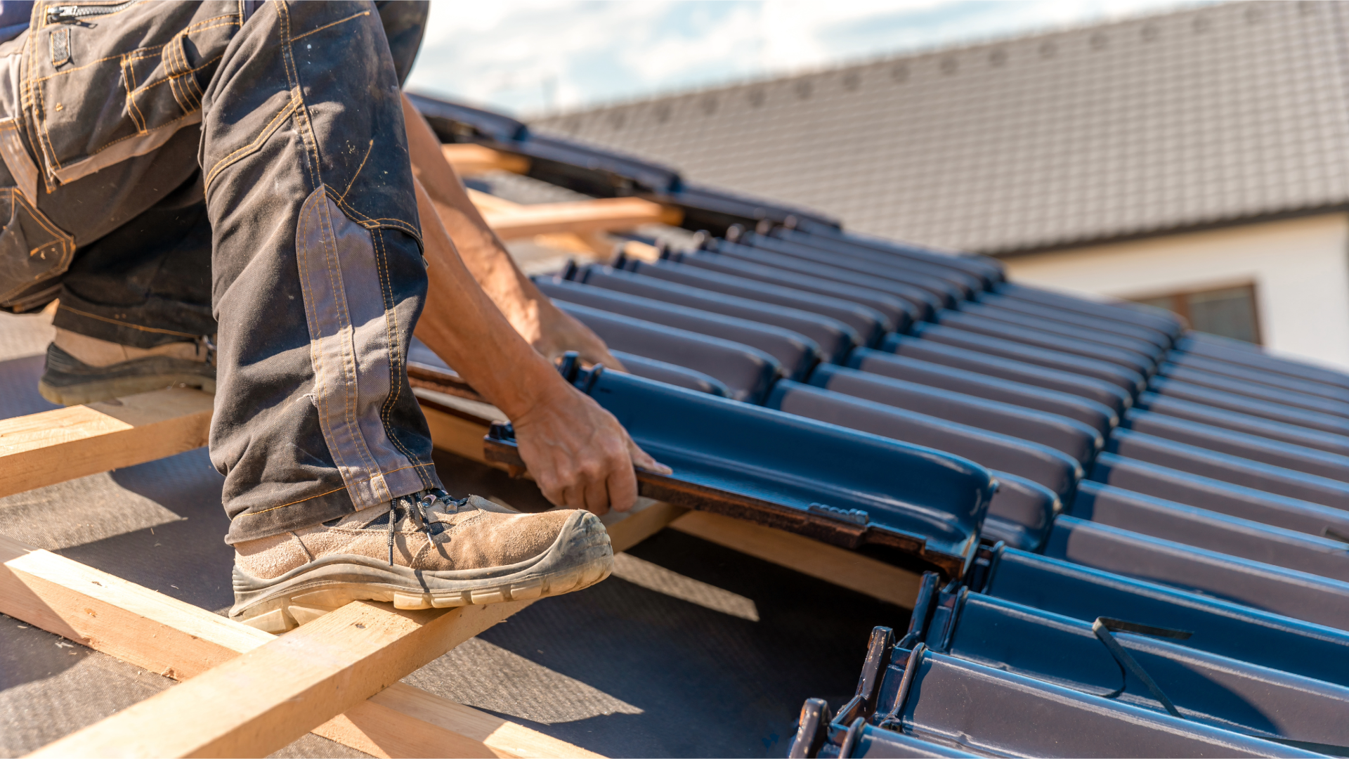 Roofing material samples and Florida home roofline