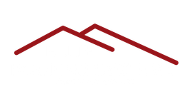 Red angled zigzag line resembling a roof outline on a white background
