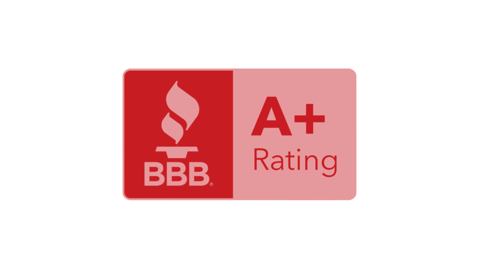 BBB A+ Rating logo in red and pink
