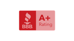BBB A+ Rating logo in red and pink
