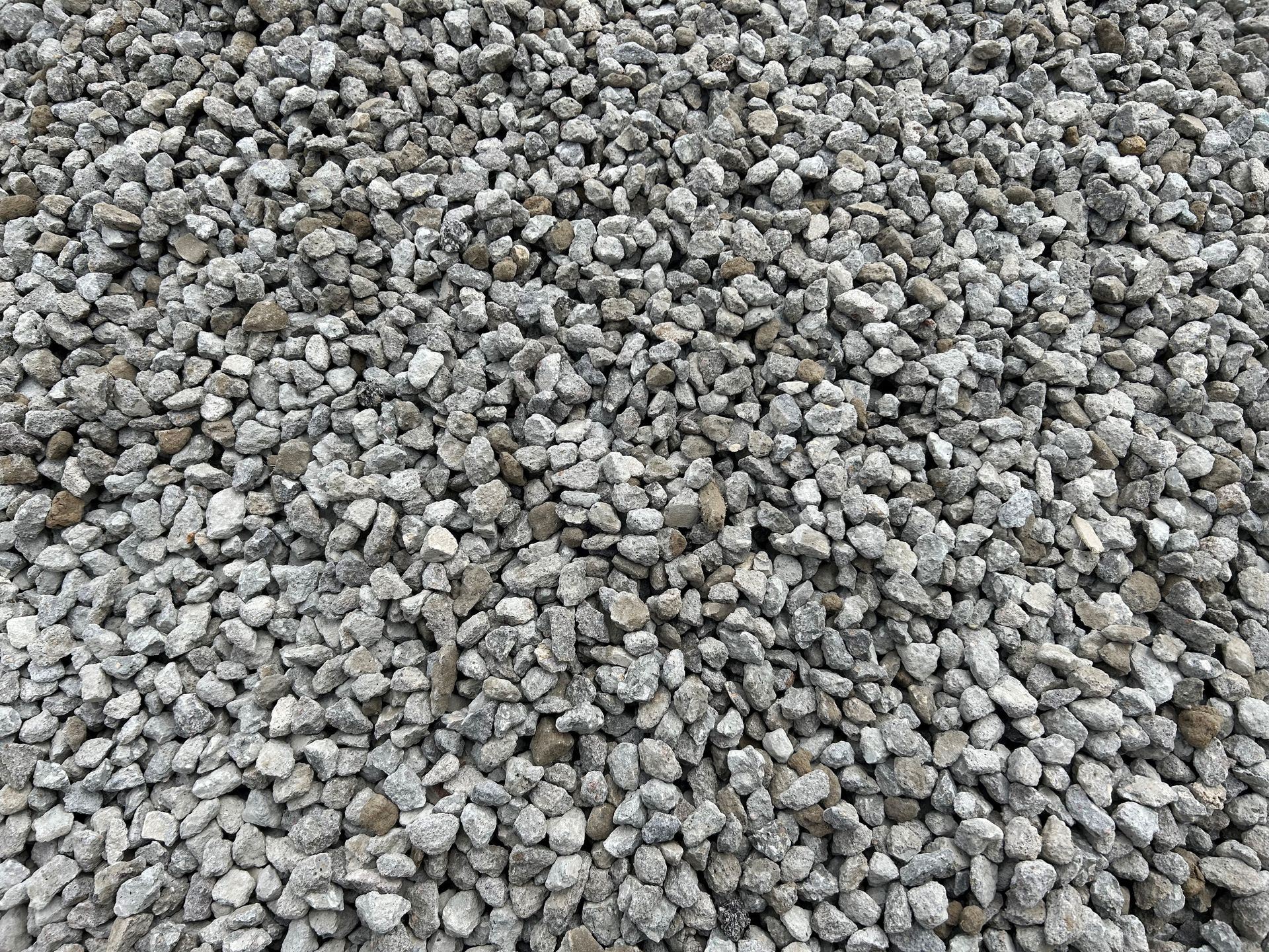 Pile of gray gravel.