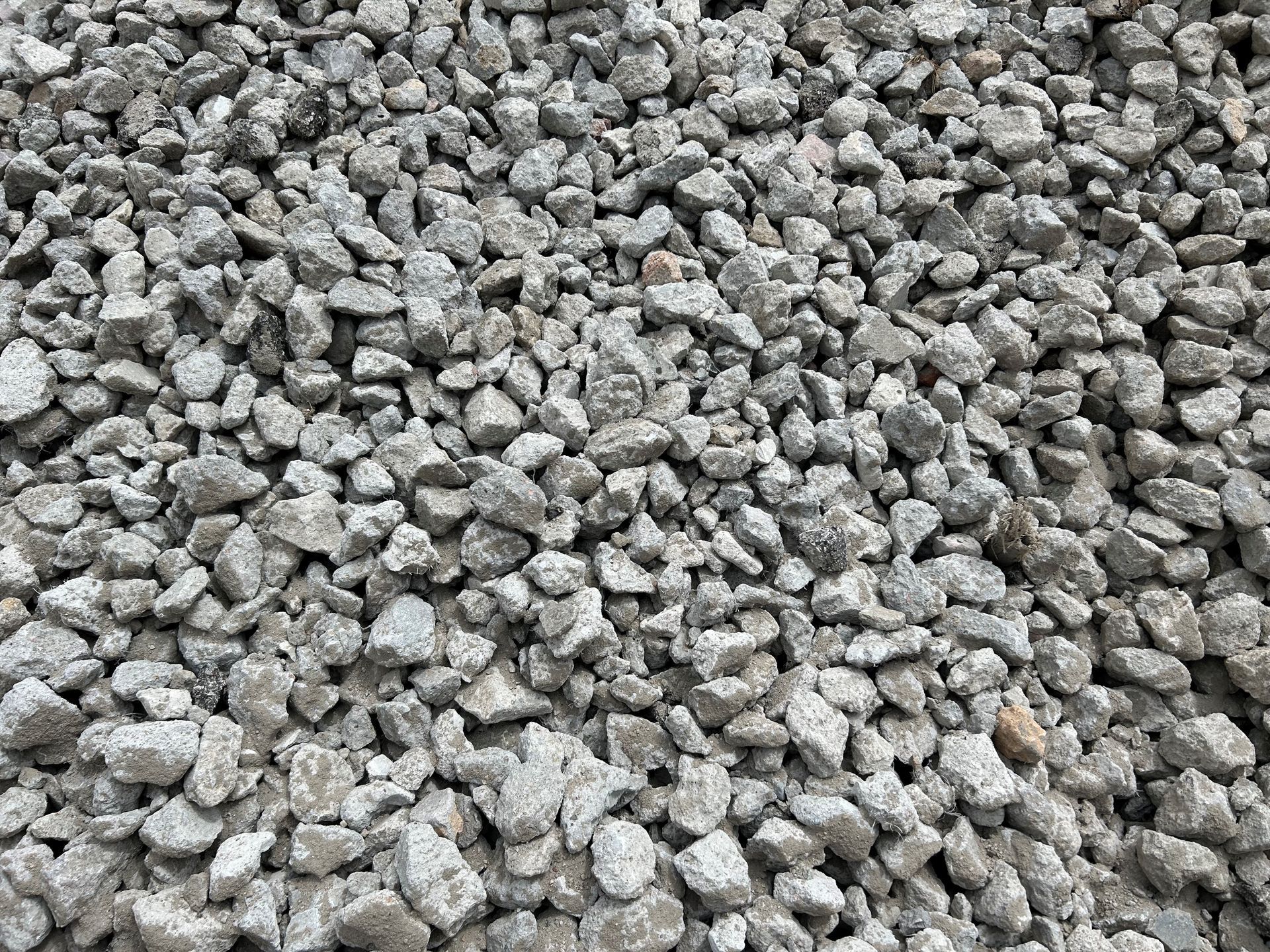 Pile of gray gravel.