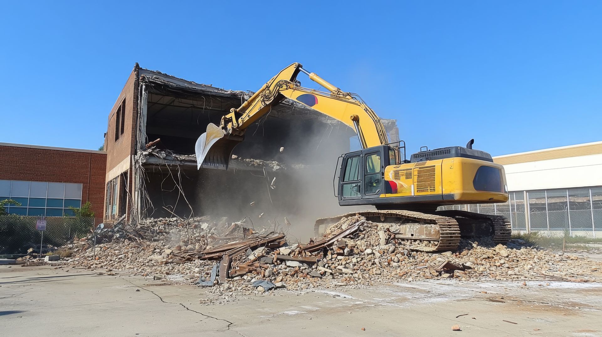 A worker with a sledgehammer demolishing a wall, site rearrangement. A worker with a sledgehammer demolishing a wall, site rearrangement.