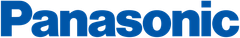 Panasonic logo in blue.