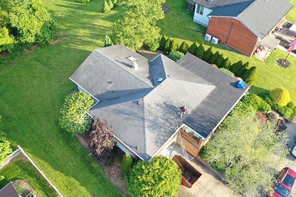 Finished roof and gutters on the Monongahela, PA home