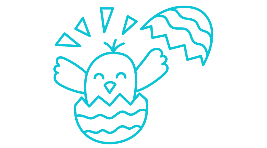chick hatching from egg doodle