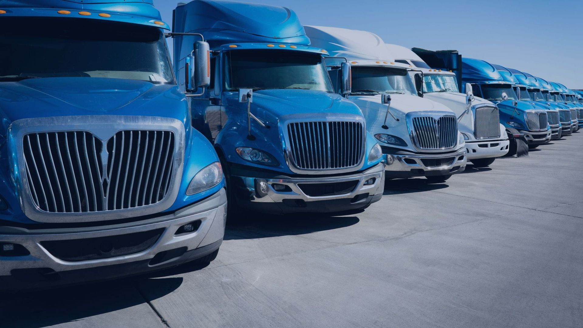 Trucks waiting to get started