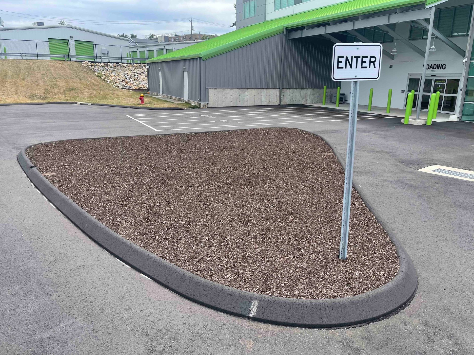 Commercial Parking Lot Landscape Bed before Install, West Hartford,Connecticut