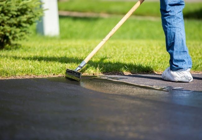 Asphalt Driveway Sealcoat repair in West Hartford, Connecticut Landscape Solutions