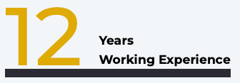 A logo for a company that has 12 years of working experience.