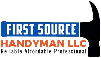 First Source Handyman LLC logo with blue, orange, black text and tagline &ldquo;Reliable Affordable Professional&rdquo;