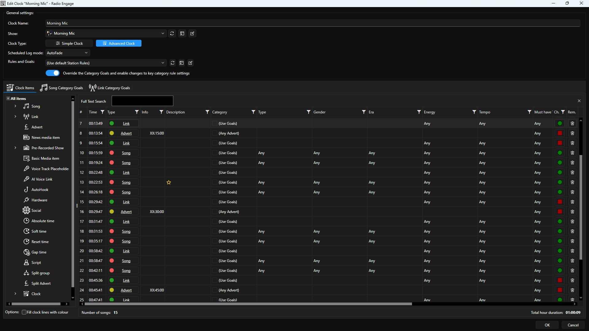 Enhanced Clock Editor