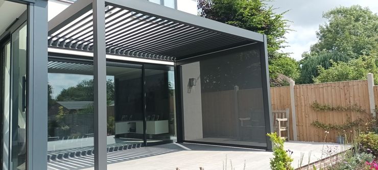 Pergolas, free standing pergolas, louvred pergolas, electric pergolas, 3x3 pergolas, 3x4 pergolas.