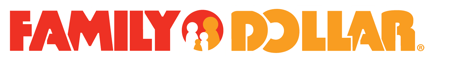 Family Dollar logo in red and orange with a house icon in the letter O