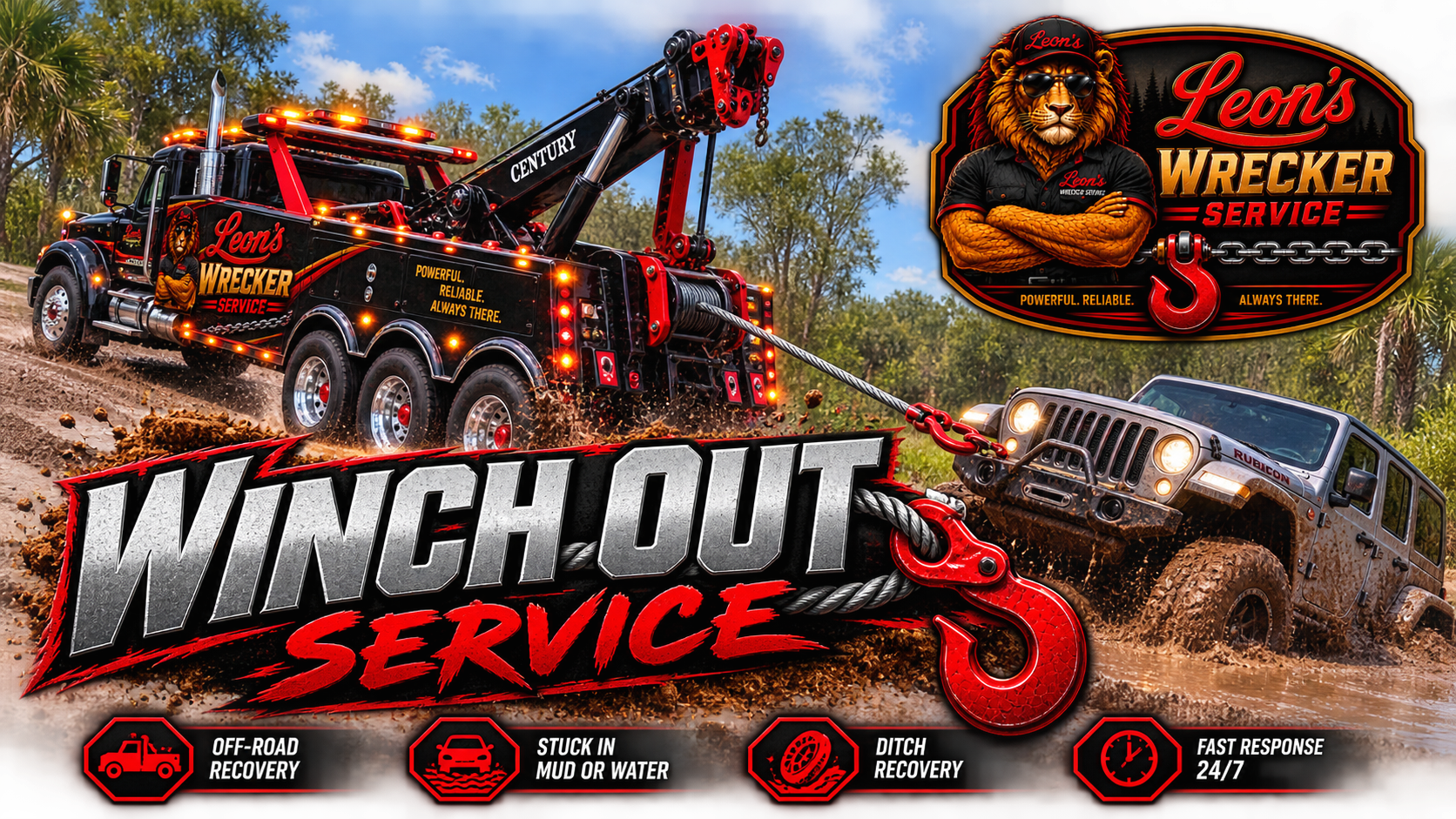 Winch out service in Spartanburg SC — Leon's Wrecker Service