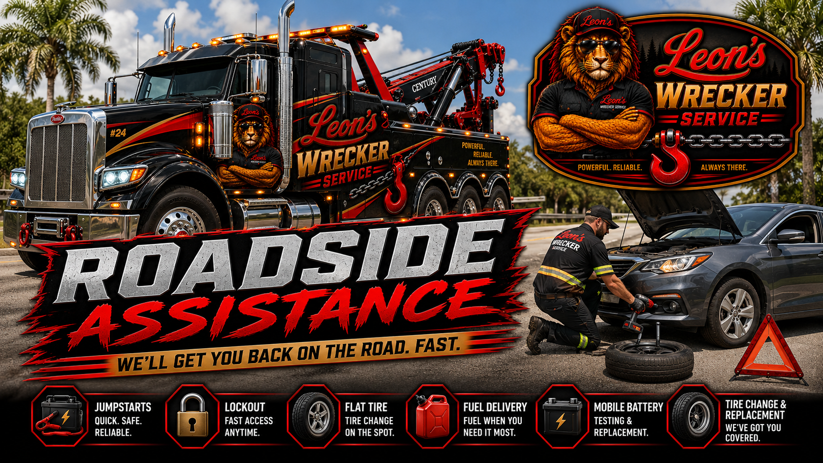 Roadside assistance near me in Spartanburg SC — Leon's Wrecker Service