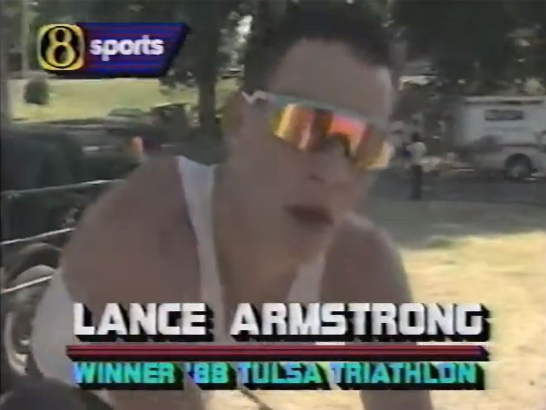Lance Armstong wins the 1988 Tulsa Triathlon.