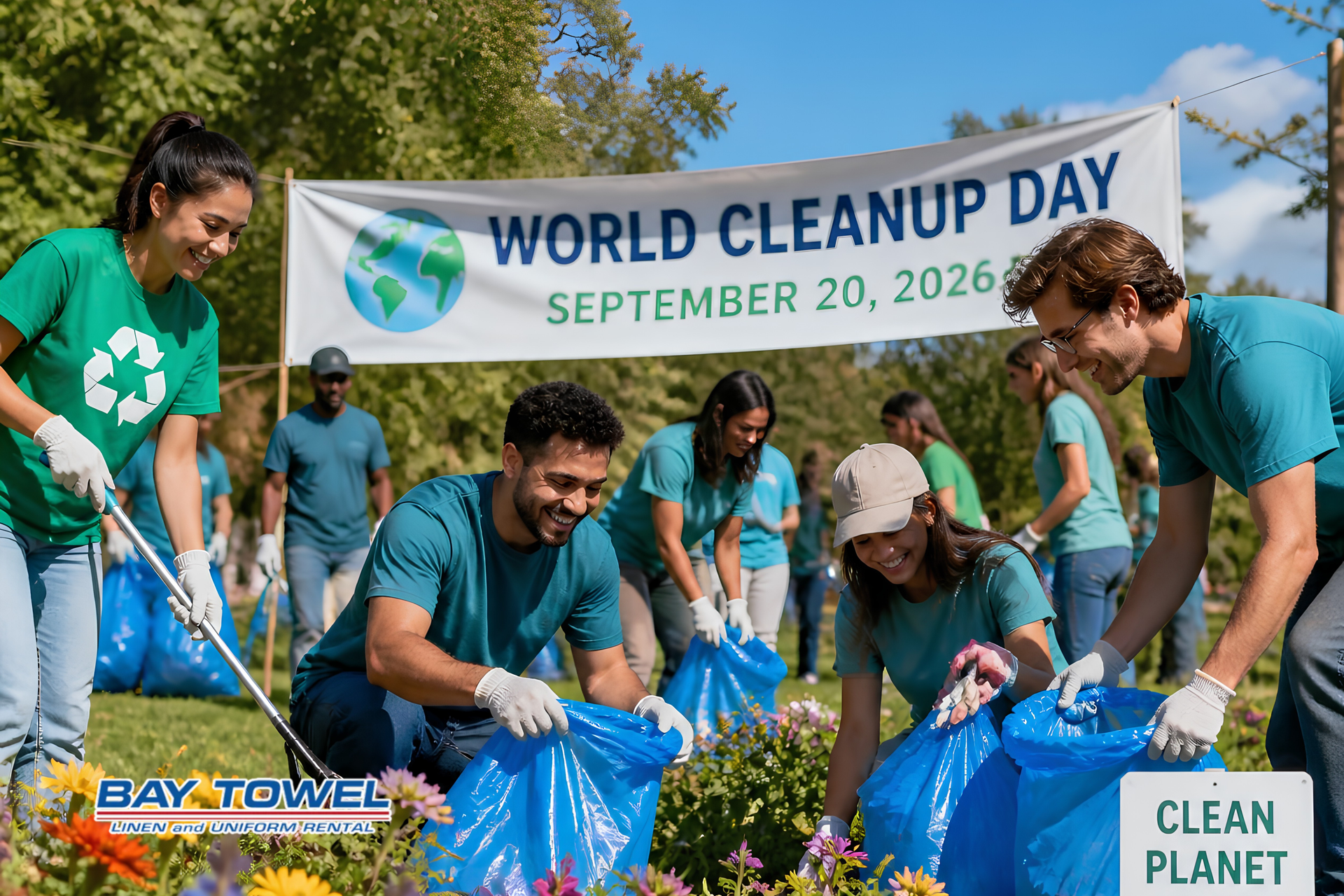 Bay Towel celebrating World Cleanup Day and supporting cleaner communities across Wisconsin