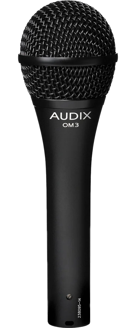 Black Audix OM5 microphone.