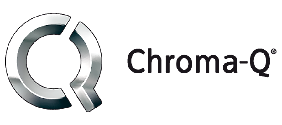 Chroma-Q logo: Silver circular design with a