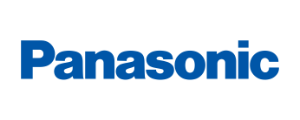 Panasonic logo in blue text on a white background.