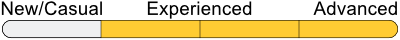 Experience level bar: yellow for New/Casual and Experienced, white for Advanced.