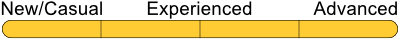 Experience level bar: yellow for New/Casual and Experienced, white for Advanced.