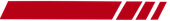 Red geometric banner with diagonal stripes on a white background