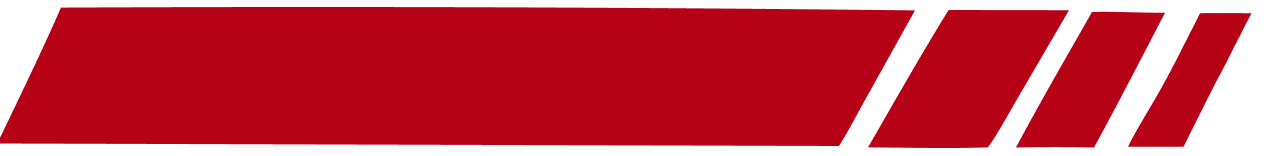 Red geometric banner with diagonal stripes on a white background
