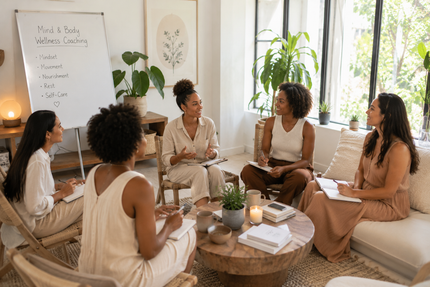 A man and a woman are sitting on a couch talking to a woman.