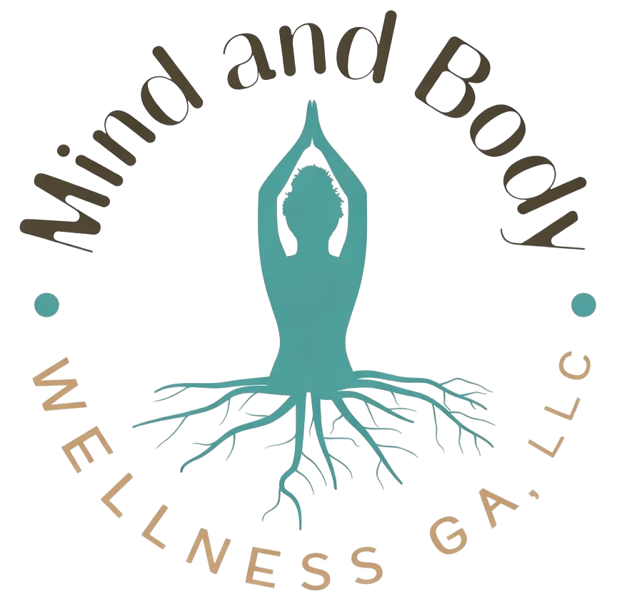 A logo for a company called mind and body therapy ga.