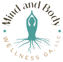 A logo for a company called mind and body therapy ga.