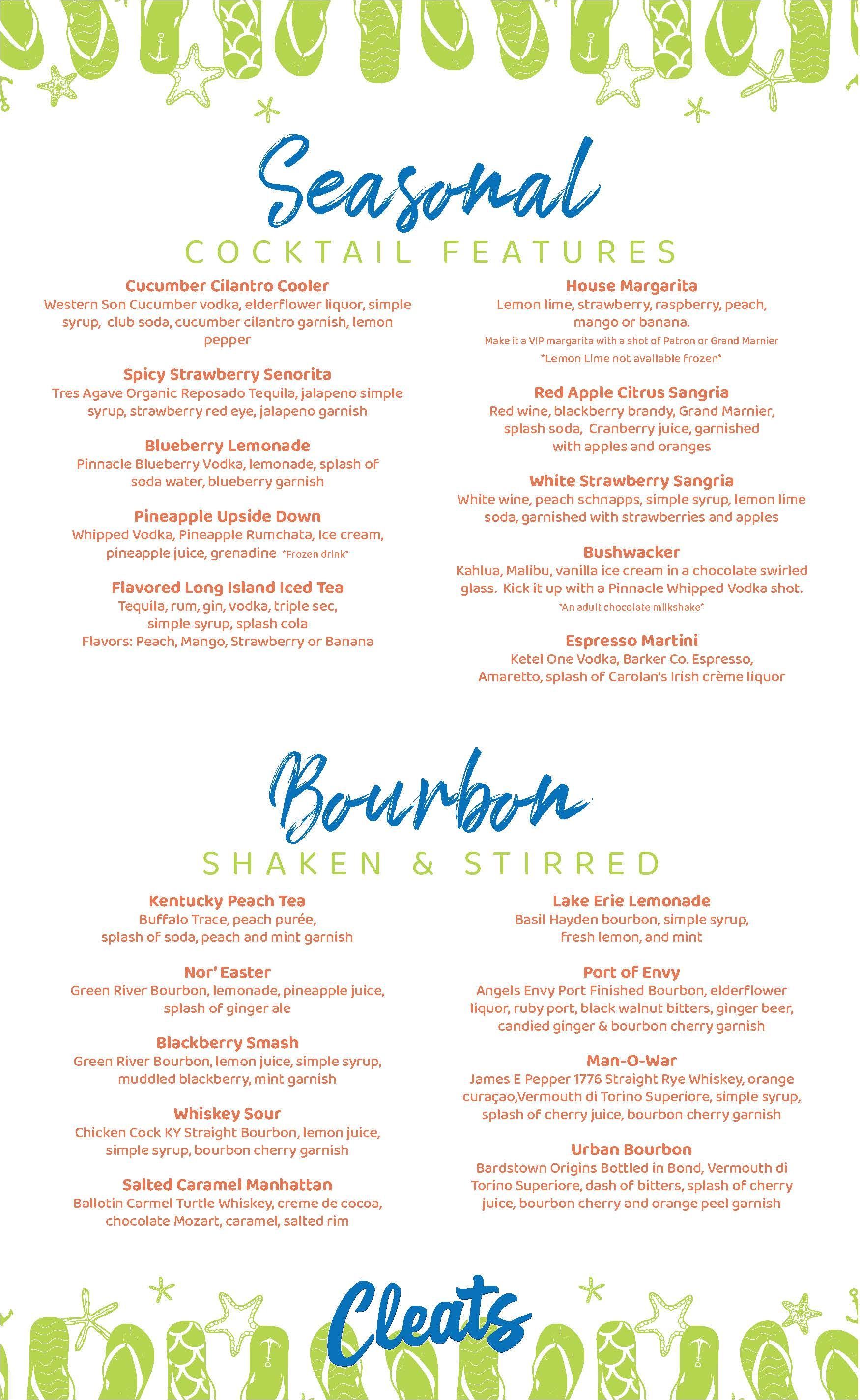Beer menu with beer selection, alternatives, and draft beer options. Brown background with white text.