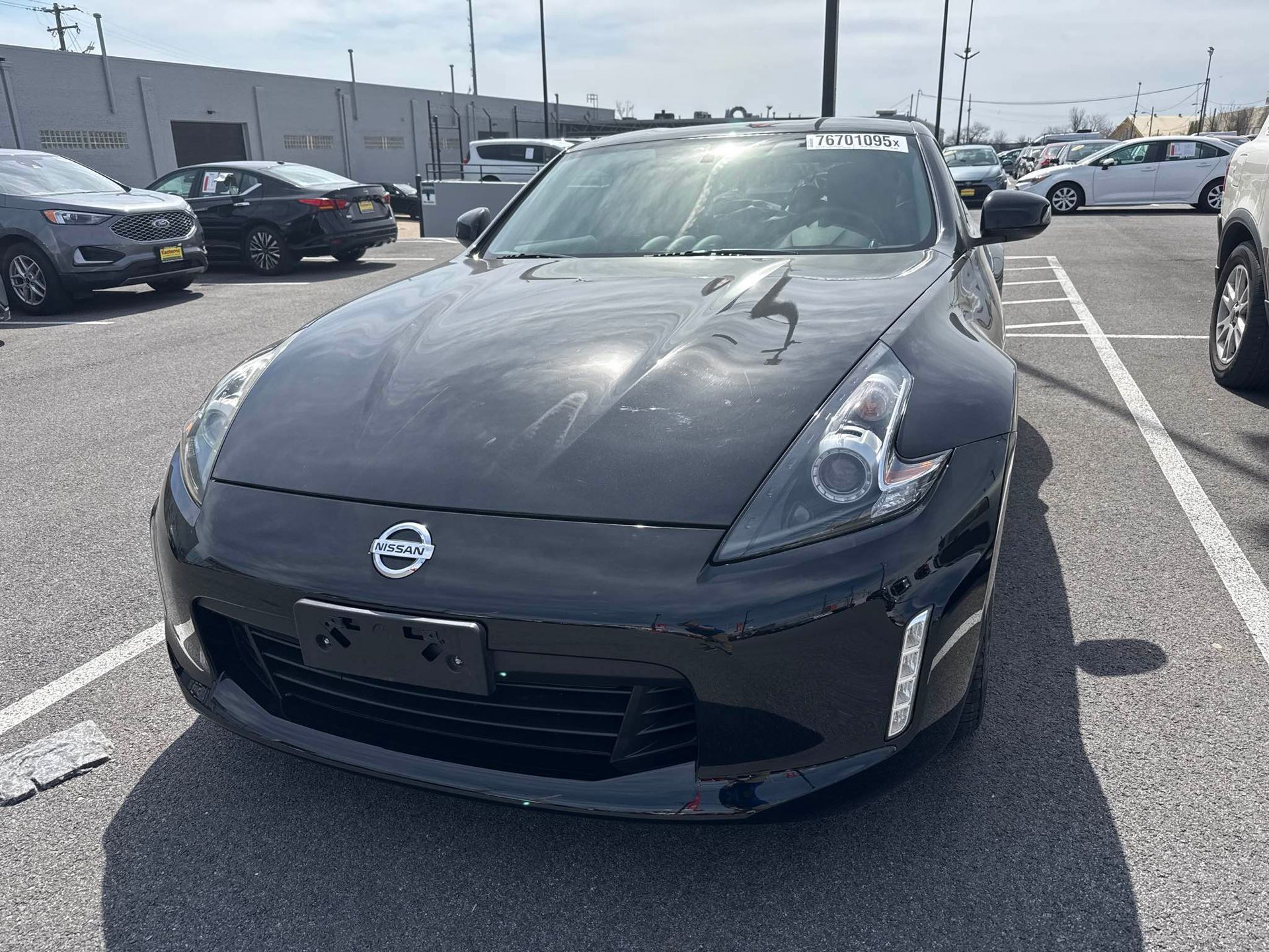 Black Nissan outdoors
