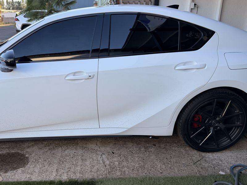 Same Lexus IS with dark tinted windows after KeptCar window tint