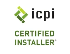 A logo that says icpi certified installer on it