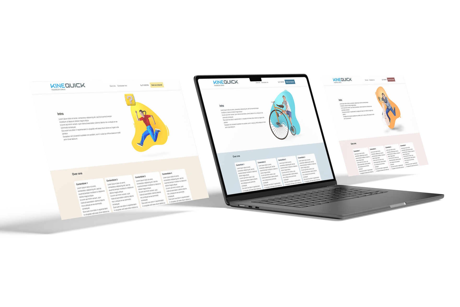 een Macbook toont verschillende websites naast elkaar
