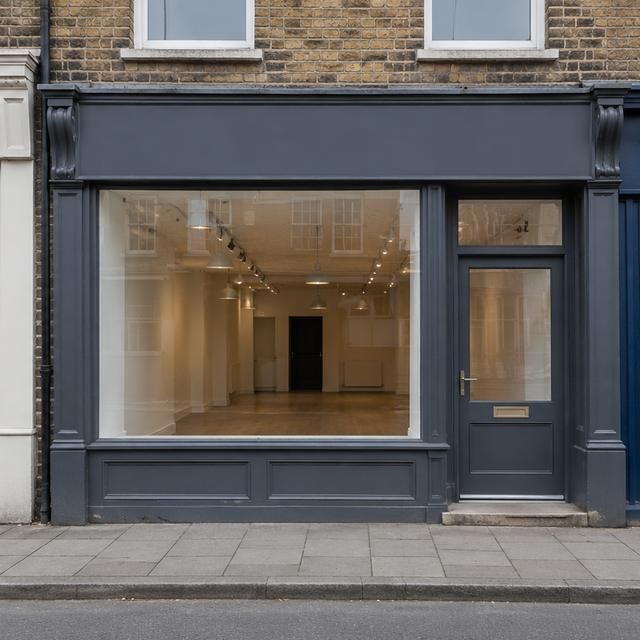 The same shopfront with new glass fitted
