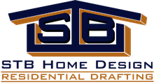 Dark blue and orange logo. Letters
