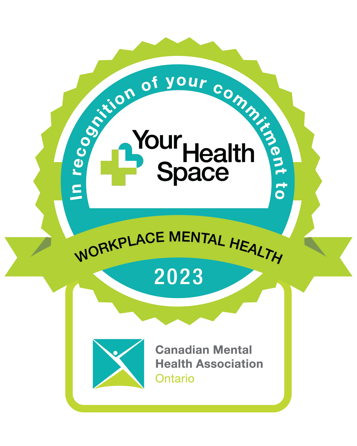 A seal that says your health space in recognition of your commitment to workplace mental health