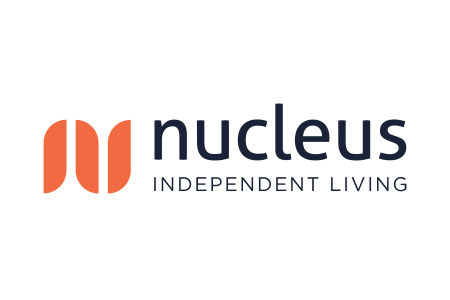 A logo for nucleus independent living is shown on a white background.