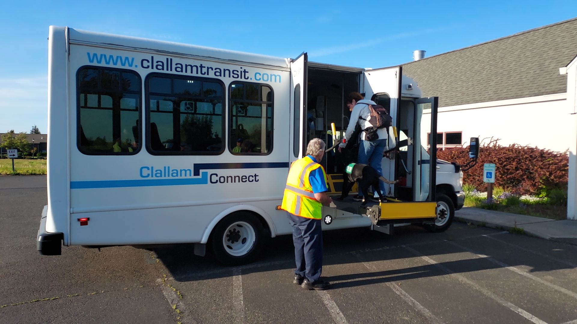 Clallam Connect bus with passenger