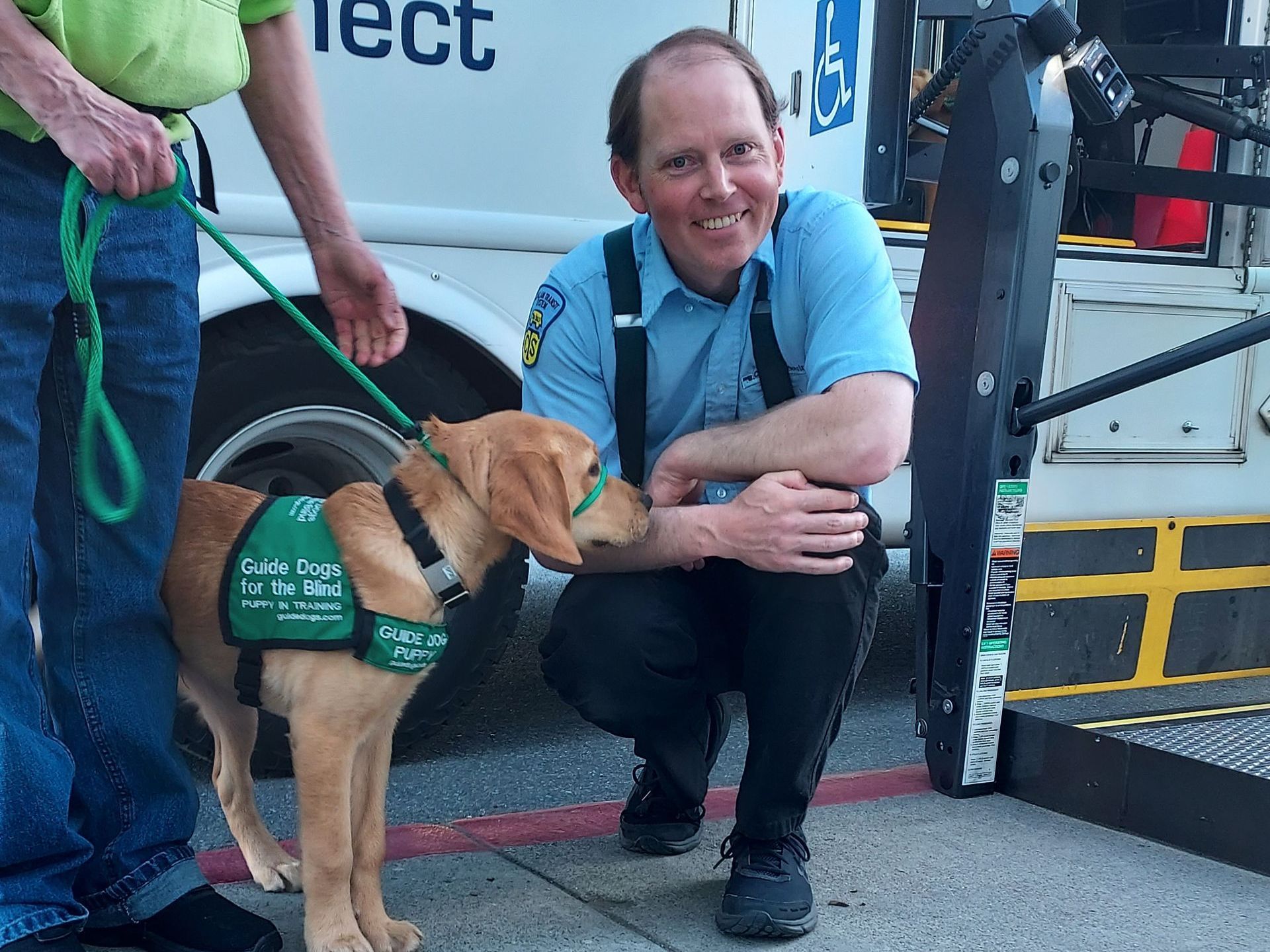 Clallam Connect driver and guide dog
